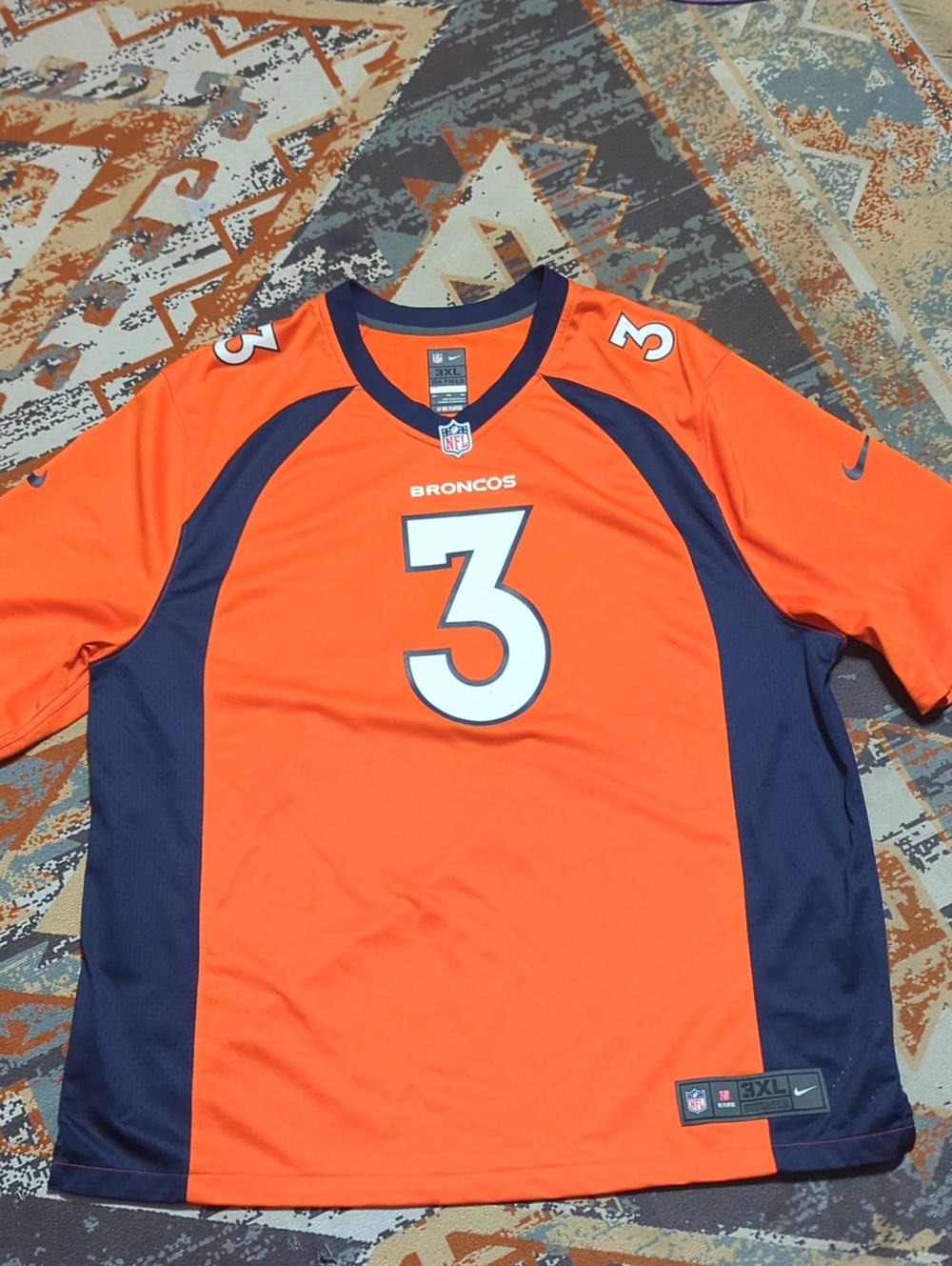 Nike Denver Broncos Nike orange game jersey for Russell Wilson
